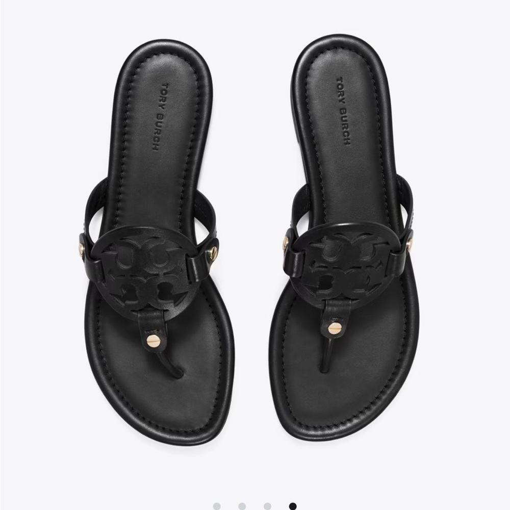 Tory Burch Black Leather Miller Sandals